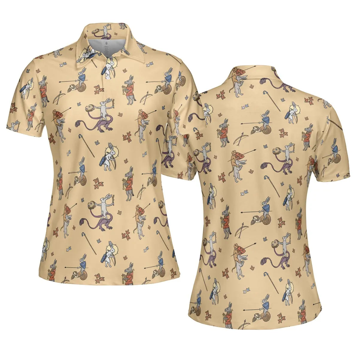 The Medieval Marginalia Killer Rabbit Monty Python AOP Men/Women Polo Shirt
