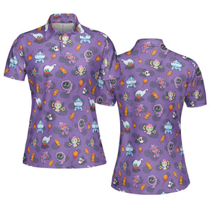 Team Purple Pokemon Pattern AOP Men/Women Polo Shirt