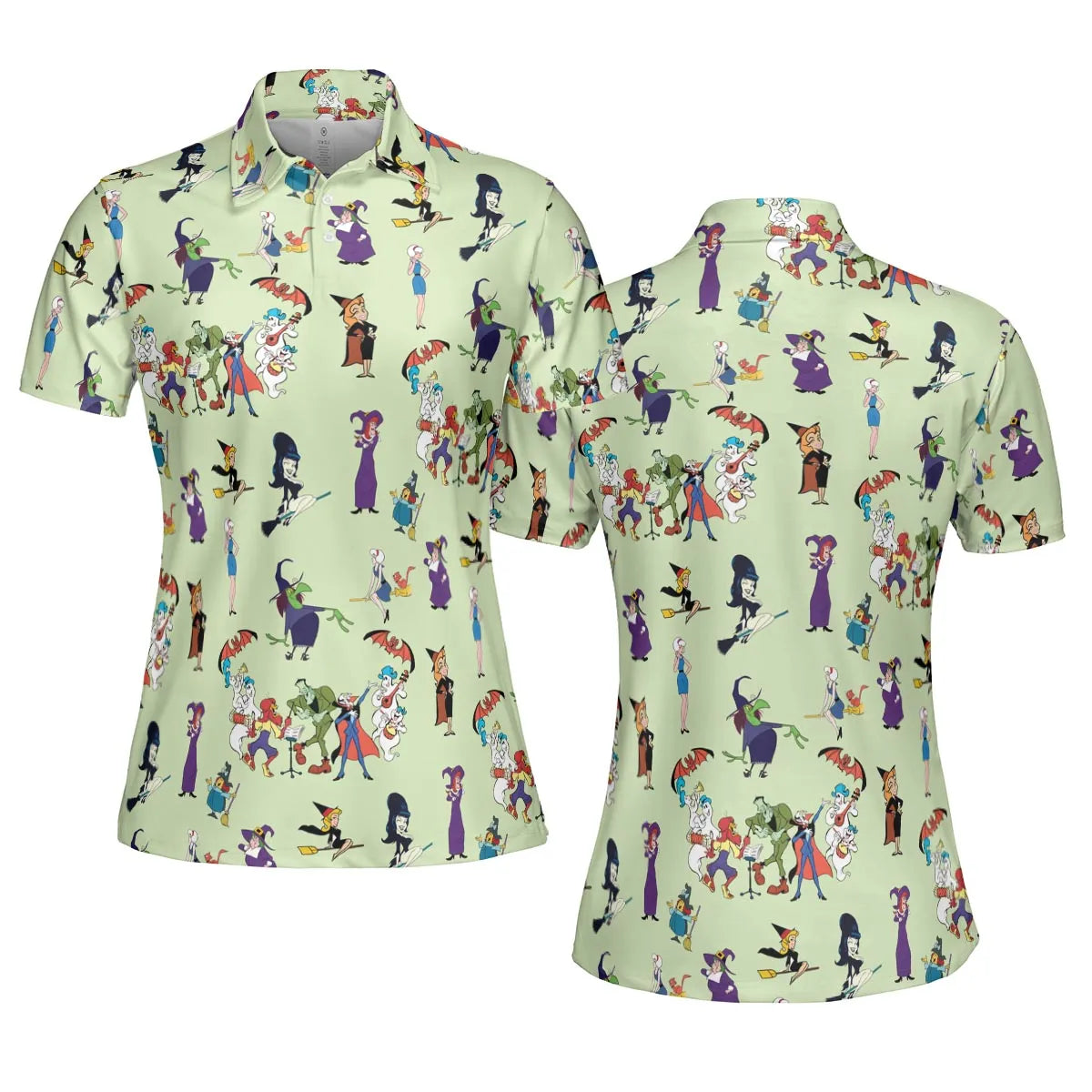 70s Witches Cartoon Characters AOP Men/Women Polo Shirt