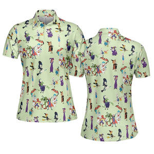 70s Witches Cartoon Characters AOP Men/Women Polo Shirt