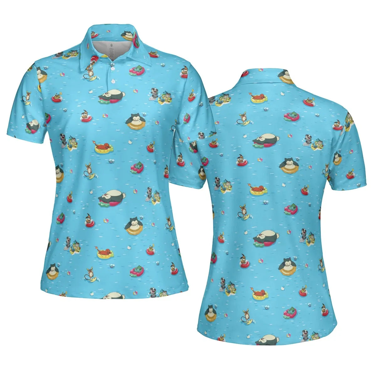Pokemon Sunny Days Sea Swim AOP Men/Women Polo Shirt