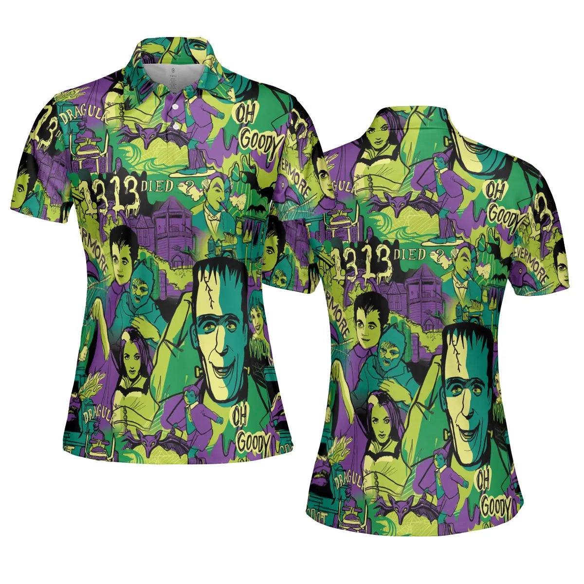 Oh Groovy Frankenstein Universal Horror AOP Men/Women Polo Shirt