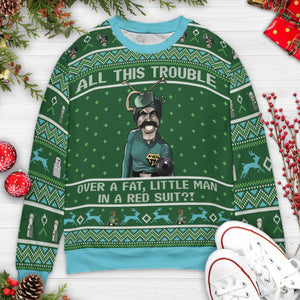 Fatman with red suit Ugly Christmas Sweatshirt