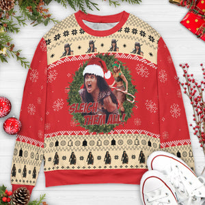 Sleigh Them All Xena Ugly Christmas Sweatshirt