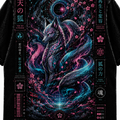 Celestial Kitsune Japanese Inspired Graphic Vintage Tee