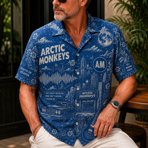 Arctic Monkeys Toile Hawaiian Shirt - Southern Rock Vintage All-Over Print Button-Up Shirt