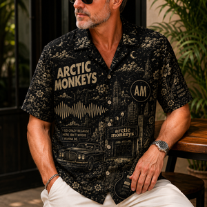 Arctic Monkeys Toile Hawaiian Shirt - Southern Rock Vintage All-Over Print Button-Up Shirt