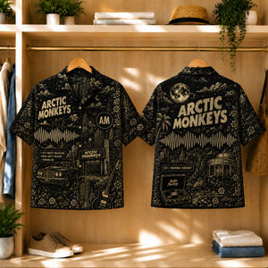 Arctic Monkeys Toile Hawaiian Shirt - Southern Rock Vintage All-Over Print Button-Up Shirt