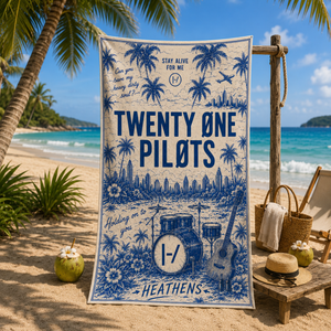 Twenty One Pilots Beach Towel - Alternative Rock Tropical Summer Pool Towel
