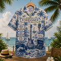 Foreigner Hawaiian Shirt – Vintage Tropical Rock Button-Up Featuring I Want to Know What Love Is, Cold as Ice & Juke Box Hero