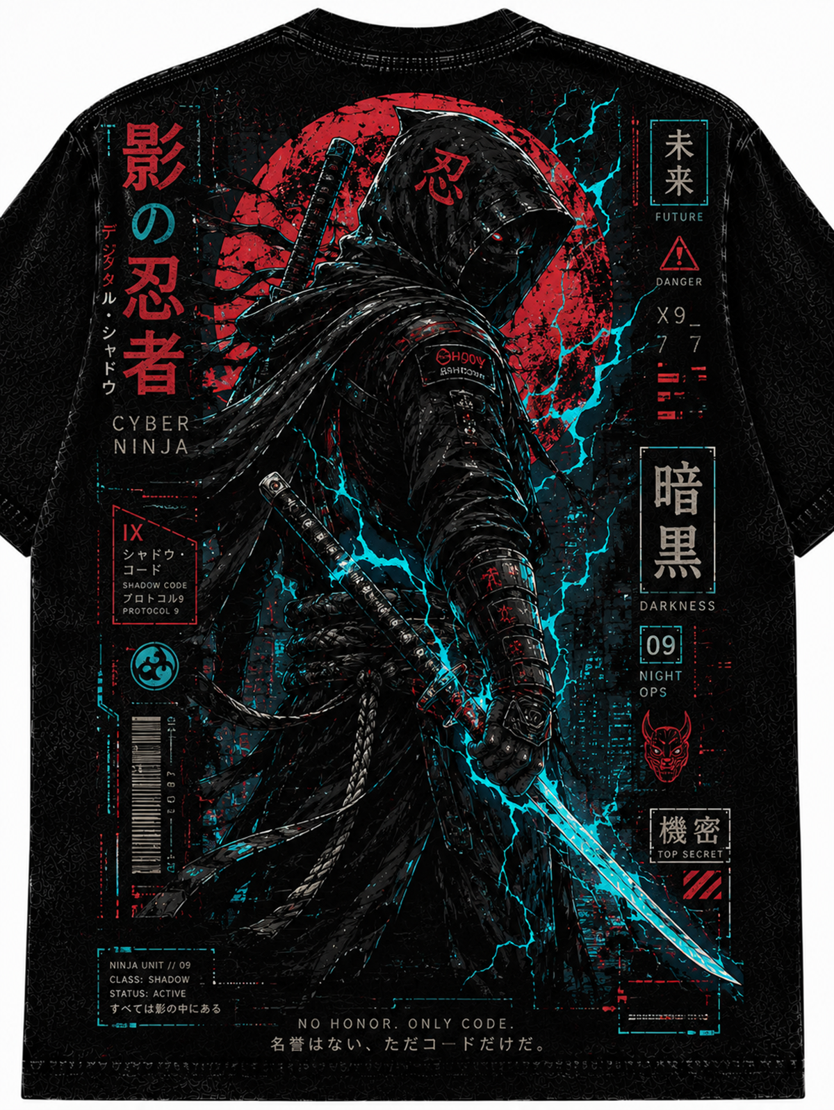 Cyber Ninja Japanese Inspired Graphic Vintage Tee