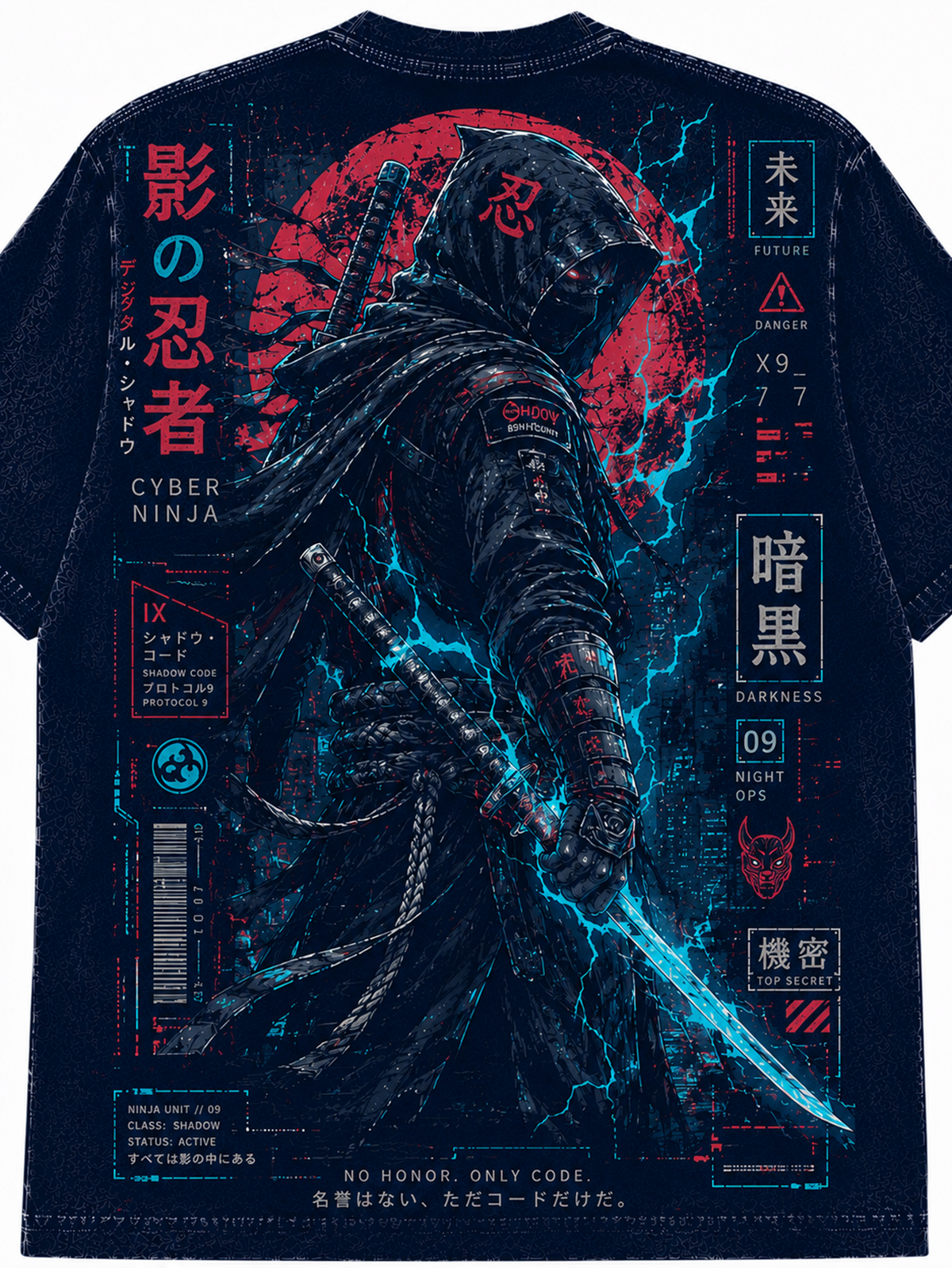 Cyber Ninja Japanese Inspired Graphic Vintage Tee