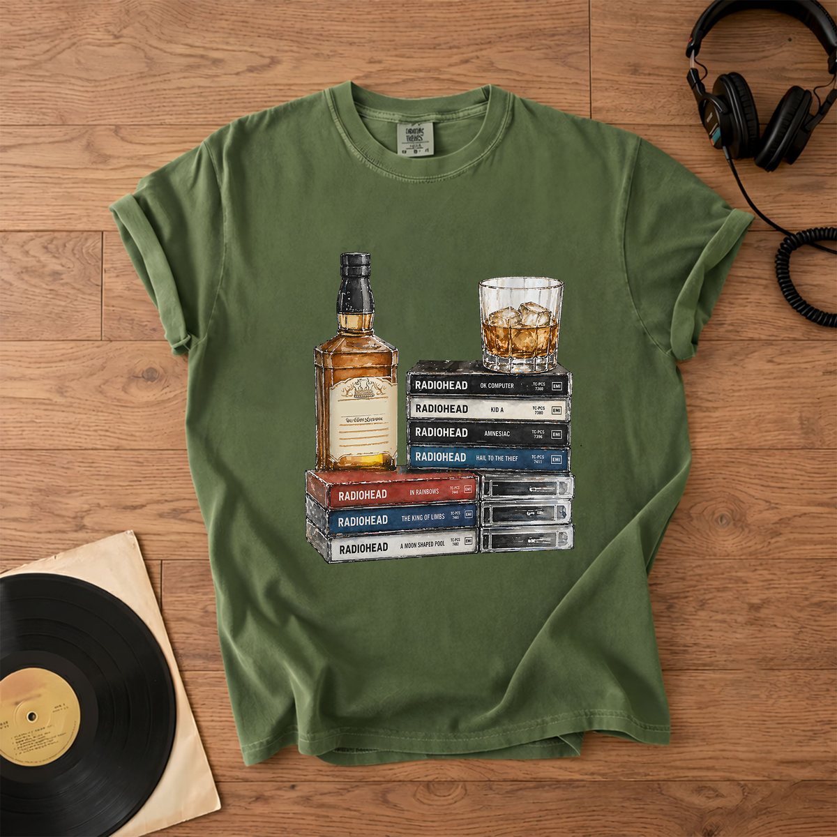 Radiohead Cassette Album Collection T-Shirt Retro Music Jimmy Buffett Merch Tee