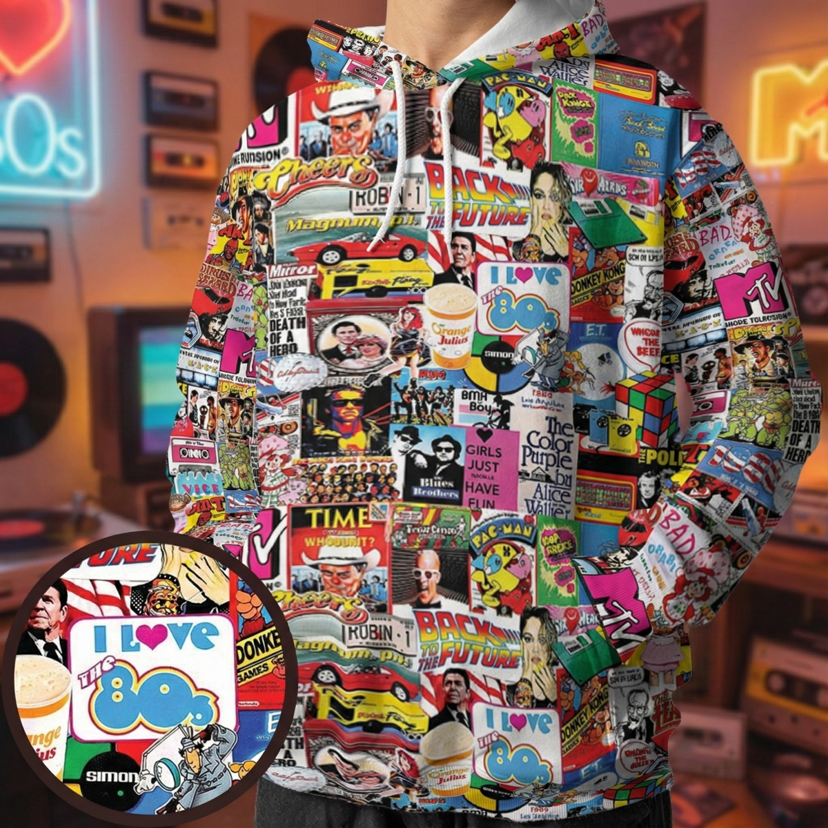 I Love The 1980s All-over Print Hoodie