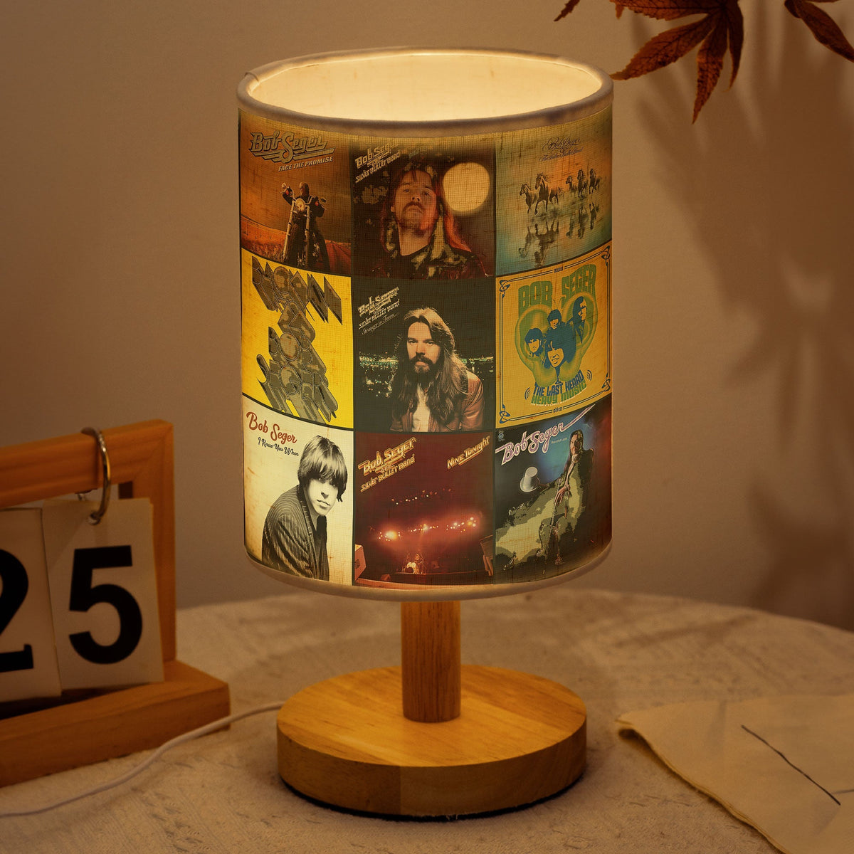 Bob Seger Album Art Table Fabric Lamp Light Up Classic Rock Vibes