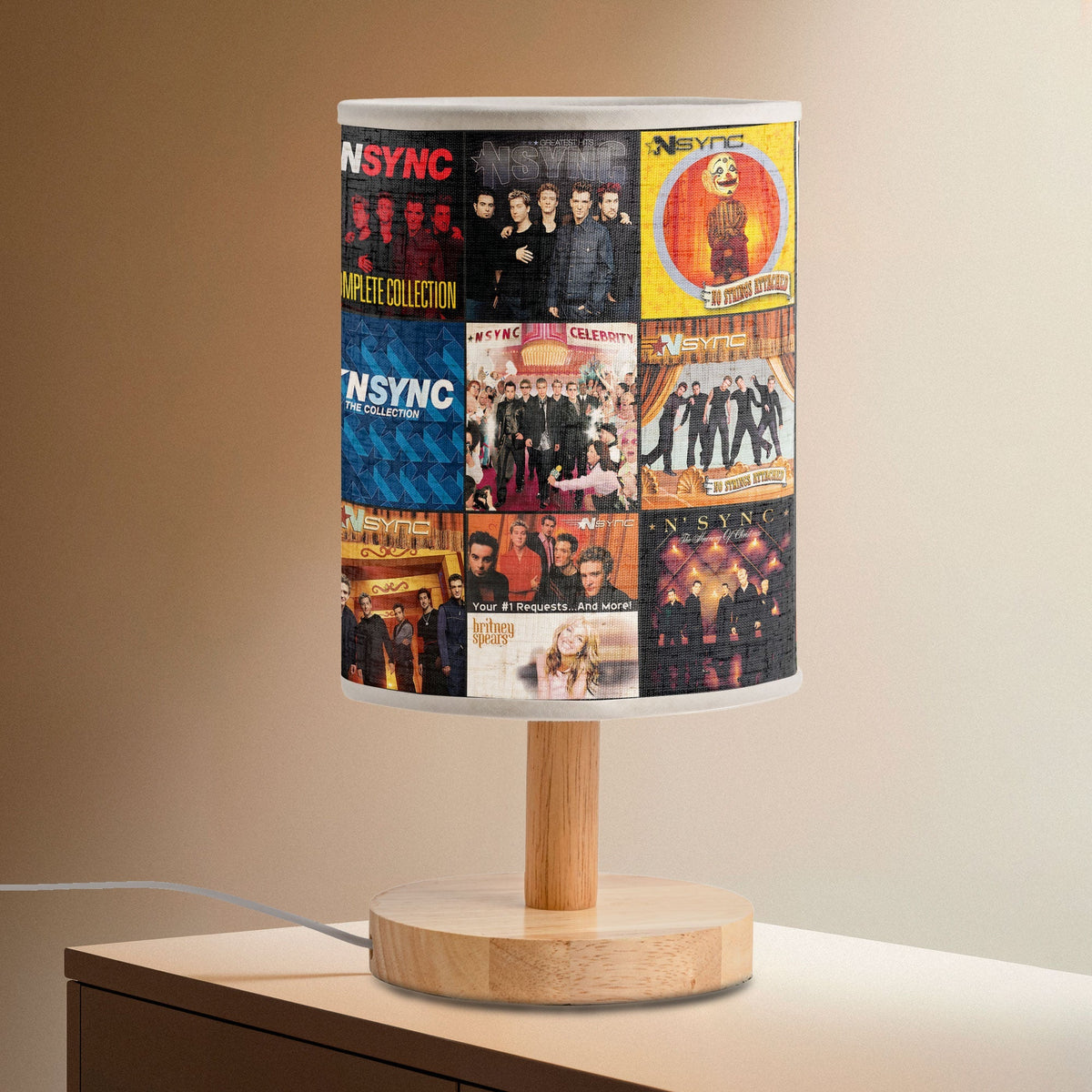 ✨ NSYNC Album Collage Fabric Lamp 2000s Pop Nostalgia Room Decor for True Fans