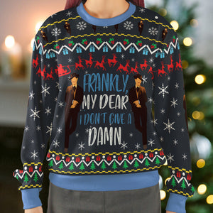 I Don't Give A Damn Ugly Christmas Sweatshirt