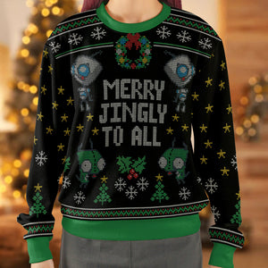 Merry Jingly Invader Zim Ugly Christmas Sweatshirt