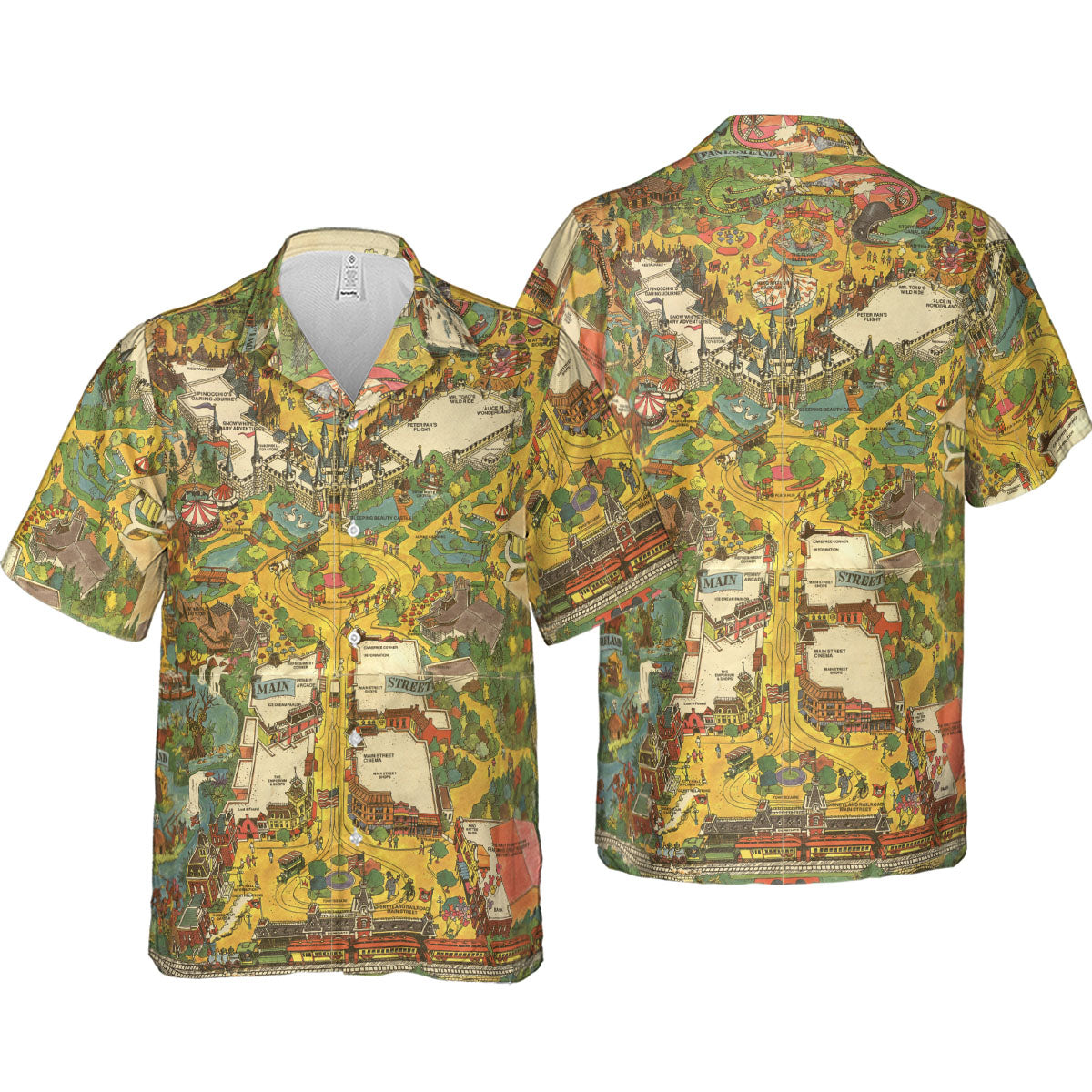 Disneyland Vintage Map- 80s 90s Hawaiian Shirt