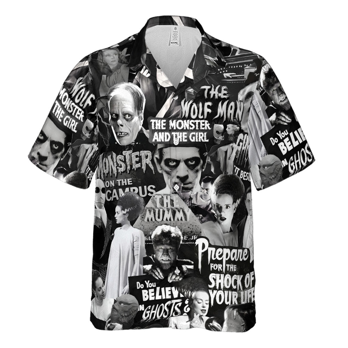 Universal Monsters Pattern Hawaiian Shirt