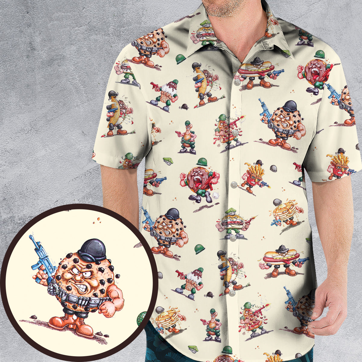 Kitchen Commandos and Refrigerator Rejects Food Fighters Hawaiian Shirt