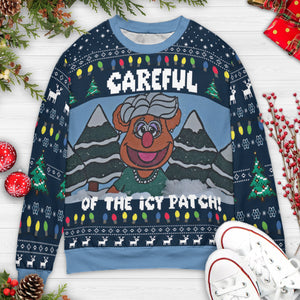 Careful Of The Icy Patch Ma Bear Ugly Christmas Sweatshirt