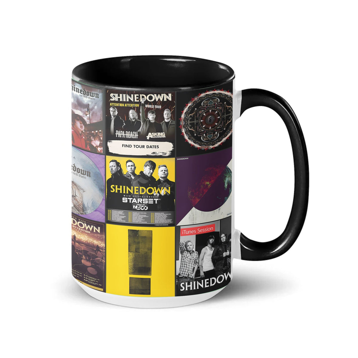 Shinedown Accent Mug Iconic Album Cover Collage for Rock Fans