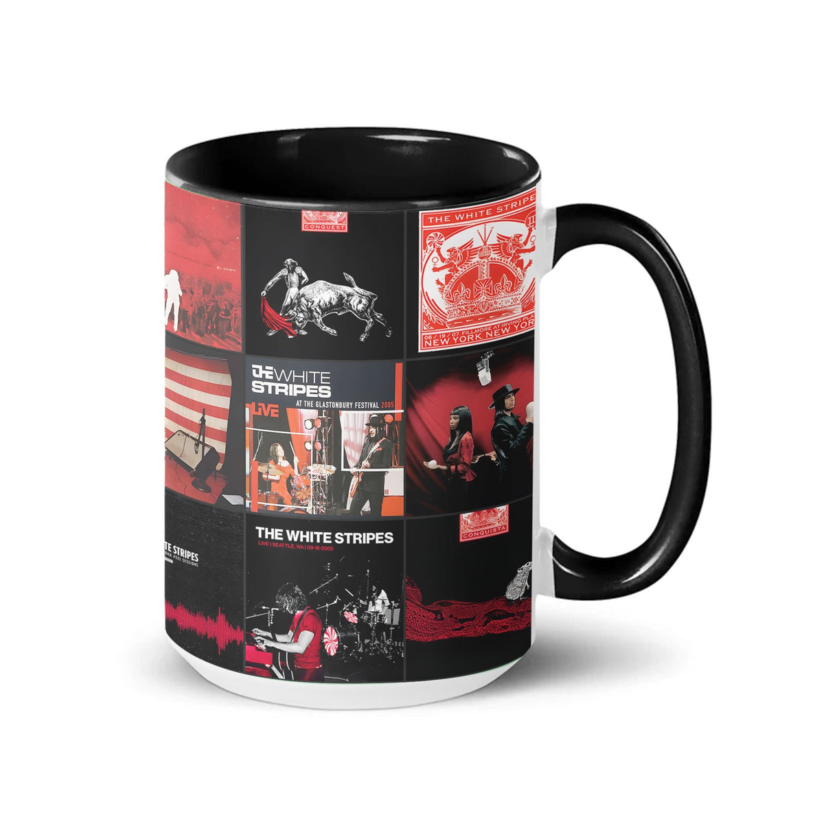 The White Stripes Accent Mug Iconic Red & White Album Cover Collage