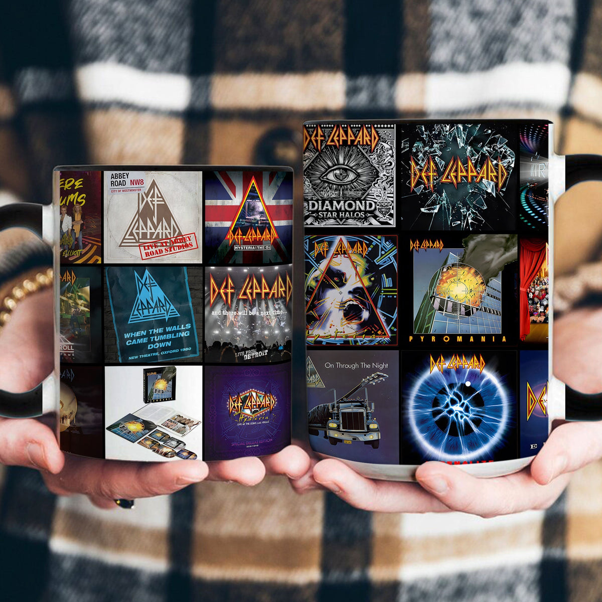 Def Leppard Accent Mug Classic Album Cover Collage Gift for Rock Fans