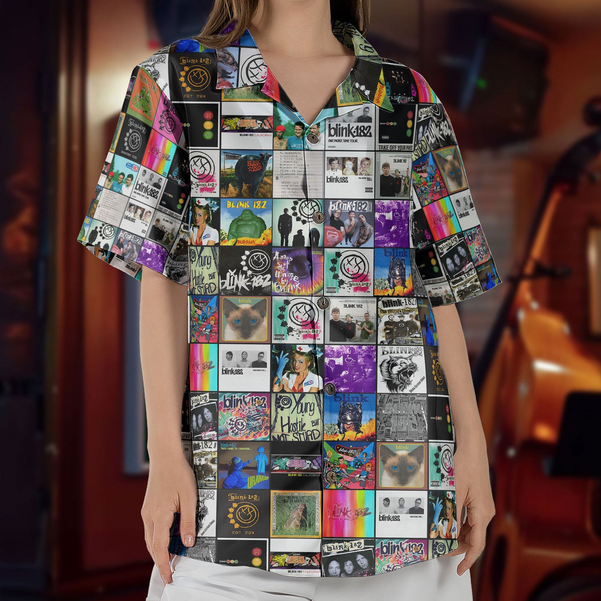 Blink-182 Hawaiian Shirt - Unisex Pop Punk Icon Enema Of The State Summer Button Up - Retro Music Album Art Inspired Unisex Shirt