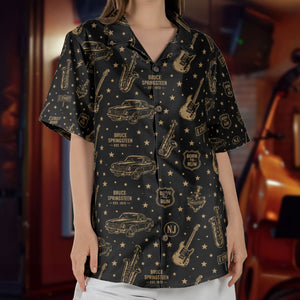 Bruce Springsteen Born to Run All-Over Print Hawaiian Shirt – Retro Music Album Art Inspired Shirt
