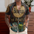 The Beatles Hawaiian Shirt - Unisex Retro Yellow Submarine Cathedral Window Button Up