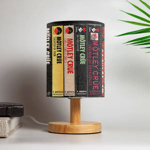 Retro Rock Music Album Spine Table Fabric Lamp Vintage Cassette Style Desk Light