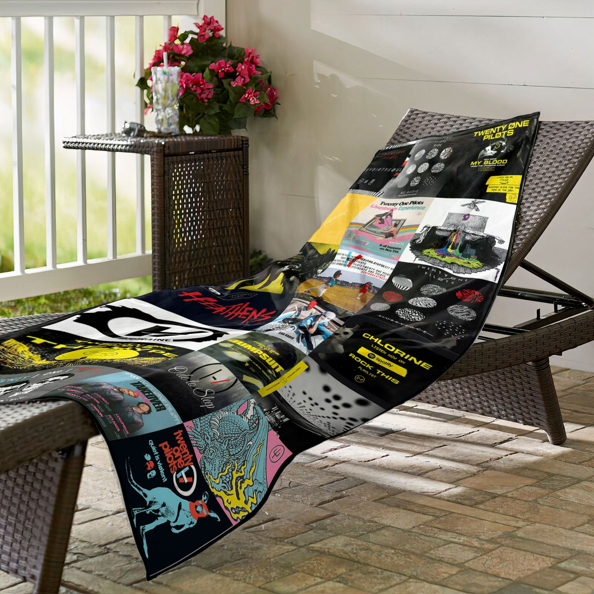 Twenty One Pilots Beach Towel Album Cover Collage Classic Rock Towel