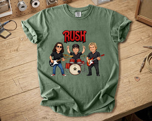 Rush Comfort Colors Tee Geddy Lee Neil Peart Alex Lifeson Band Members Tribute Shirt