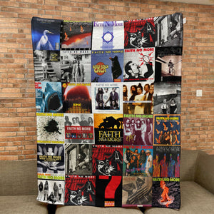 Faith No More Sherpa Blanket Iconic Album Cover Collage Gift for Rock Fans