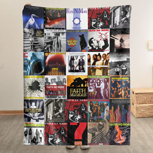Faith No More Sherpa Blanket Iconic Album Cover Collage Gift for Rock Fans