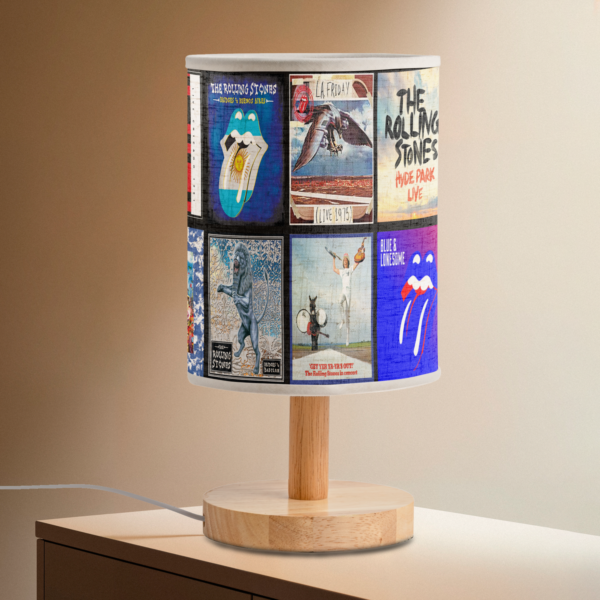 The Rolling Stones Album Art Fabric Lamp Rock ’n’ Roll Vibes