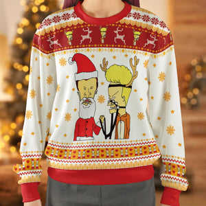 Beavis and Butthead Ugly Christmas Sweatshirt