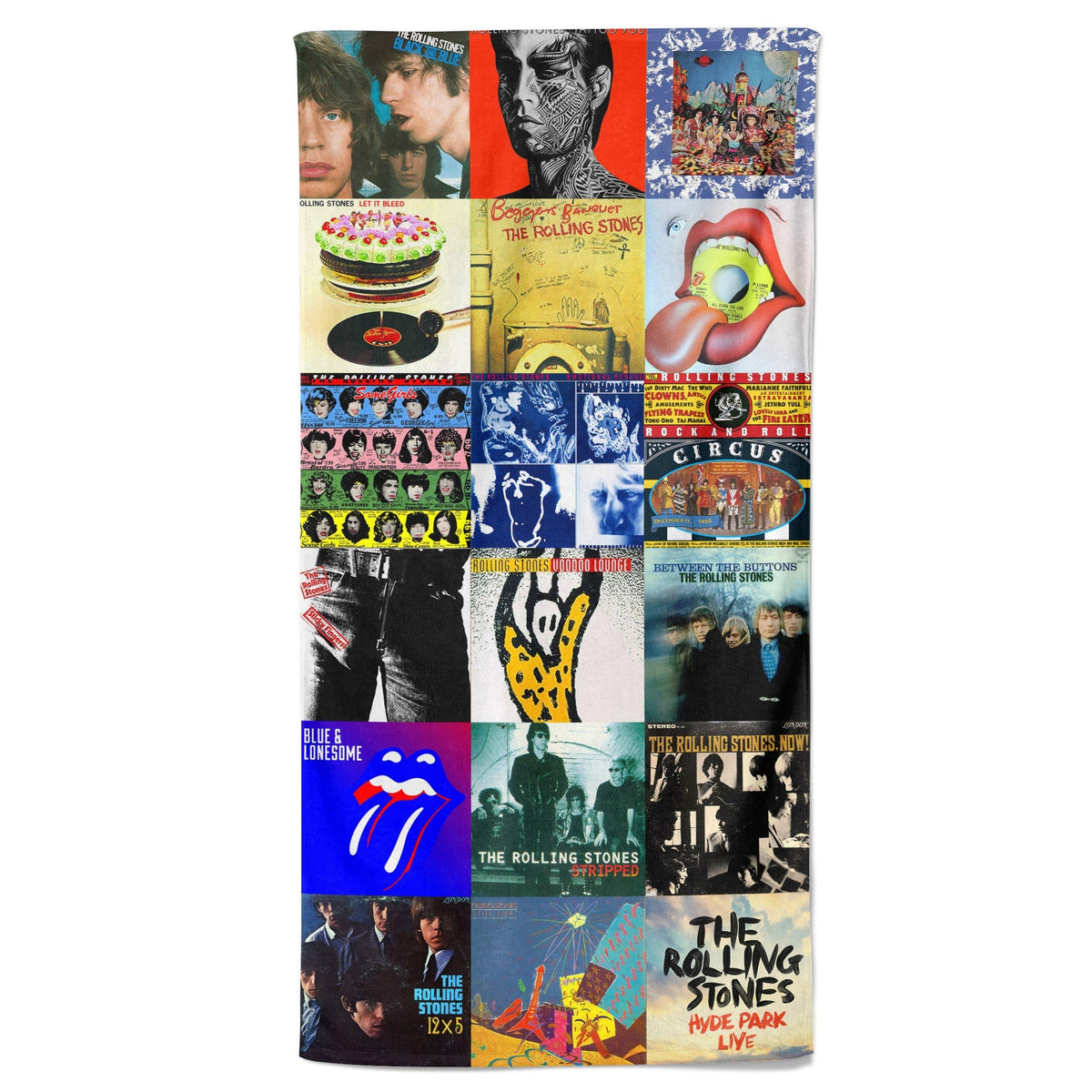 The Rolling Stone Beach Towel Album Cover Collage Classic Rock Towel
