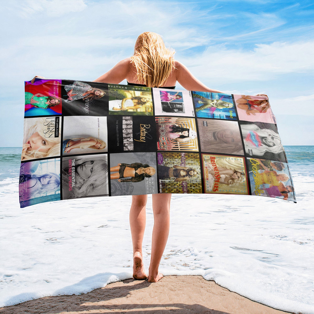 Britney Spears Beach Towel Album Cover Collage Pop Star Towel