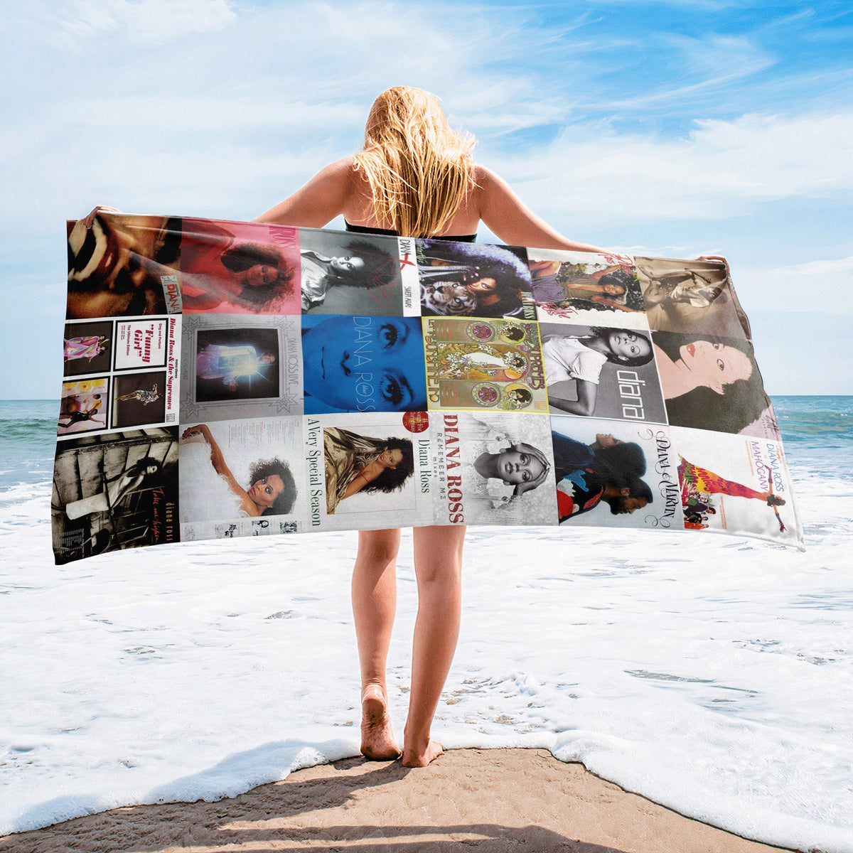 Diana Ross Beach Towel Album Cover Collage Disco Pop Towel