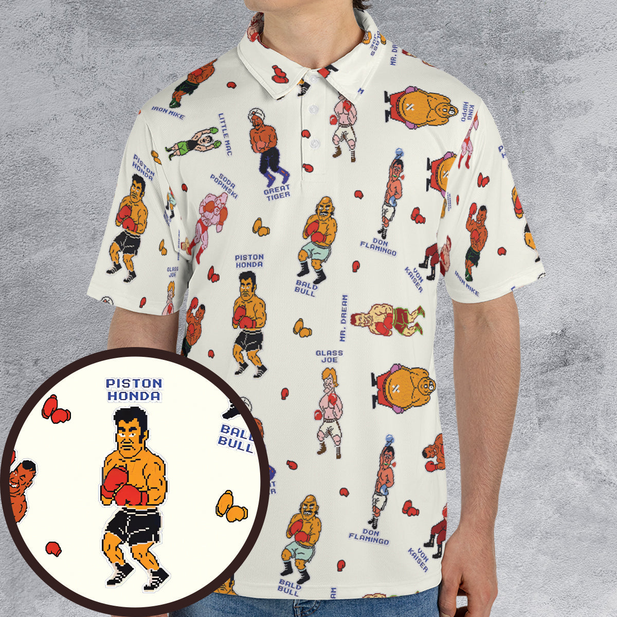 Retro Game Punch Out AOP Men/Women Polo Shirt