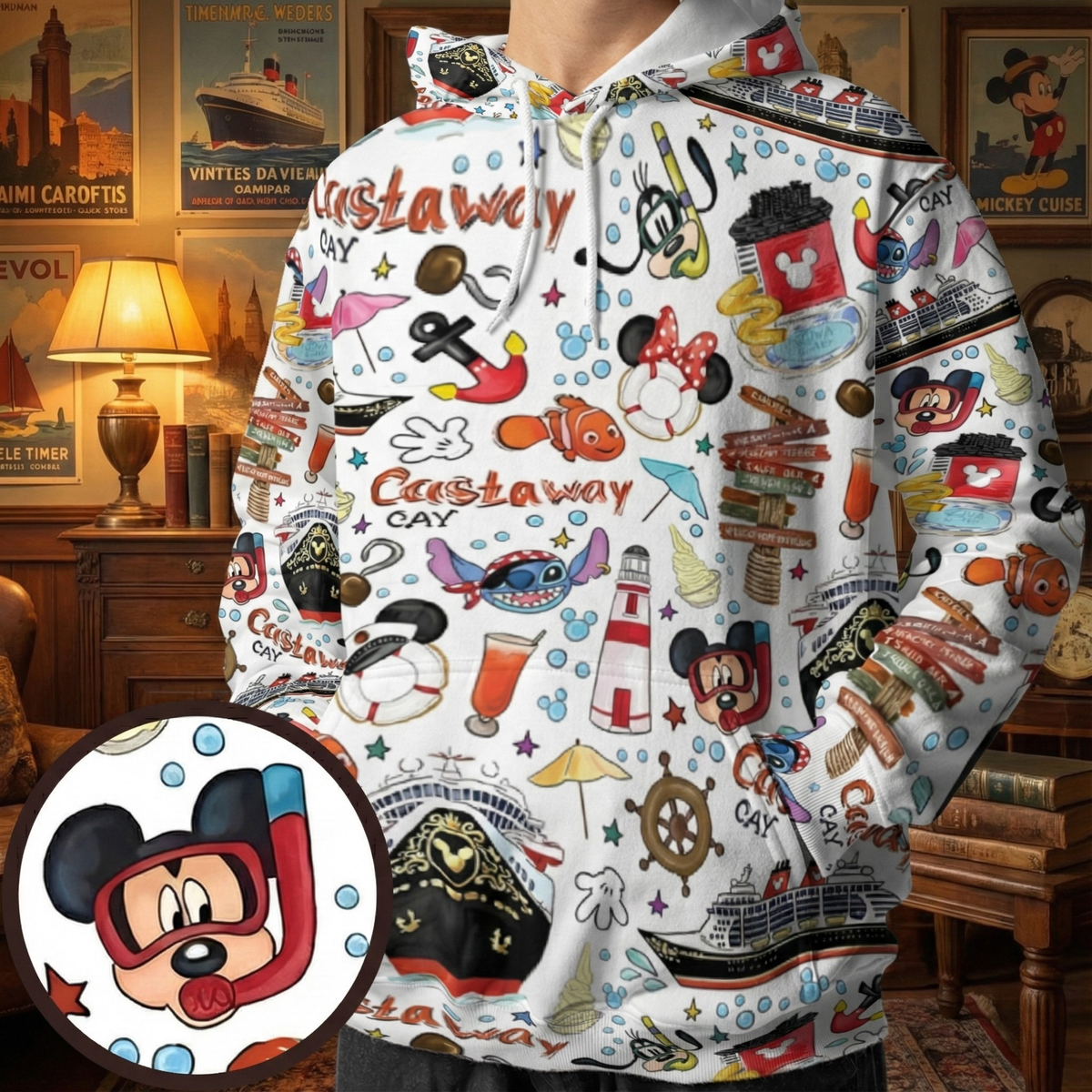 Mouse Cruise Vacation All-over Print Hoodie