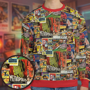 Retro Sci Fi Movie Posters Collage All-over Print Sweatshirt