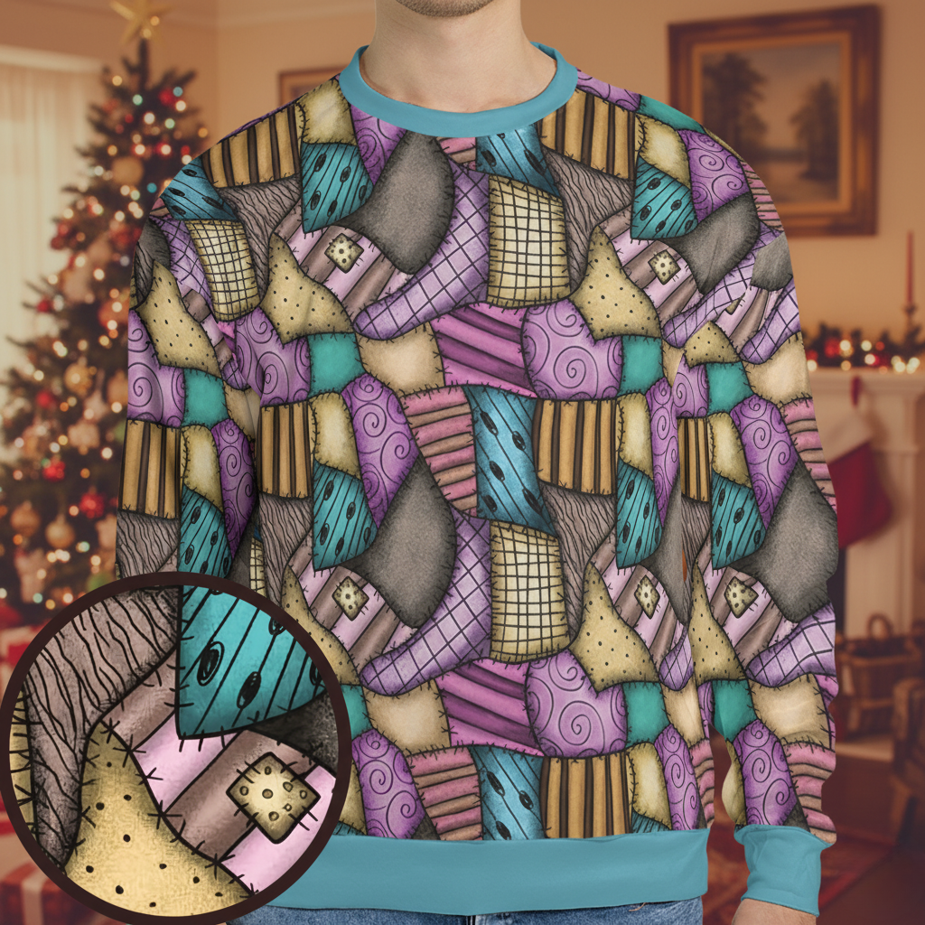 Sally Patches The Nightmare Before Christmas All-over Print Sweatshirt