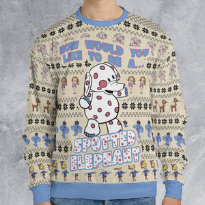 Spotted Elephant Ugly Christmas Sweatshirt