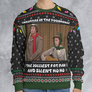 The Jolliest Fat Man and Silent Ho Ho Ugly Christmas Sweatshirt