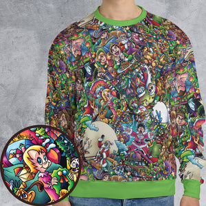 Xmas Movies Characters Collage All-over Print Sweatshirt