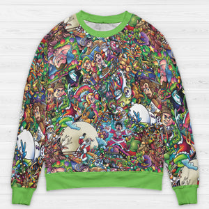 Xmas Movies Characters Collage All-over Print Sweatshirt